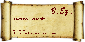 Bartko Szevér névjegykártya